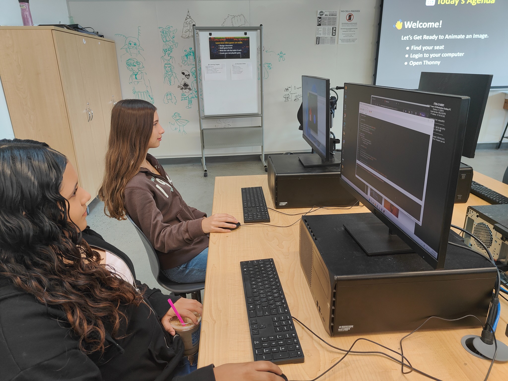 Students working in Benson Computer Science