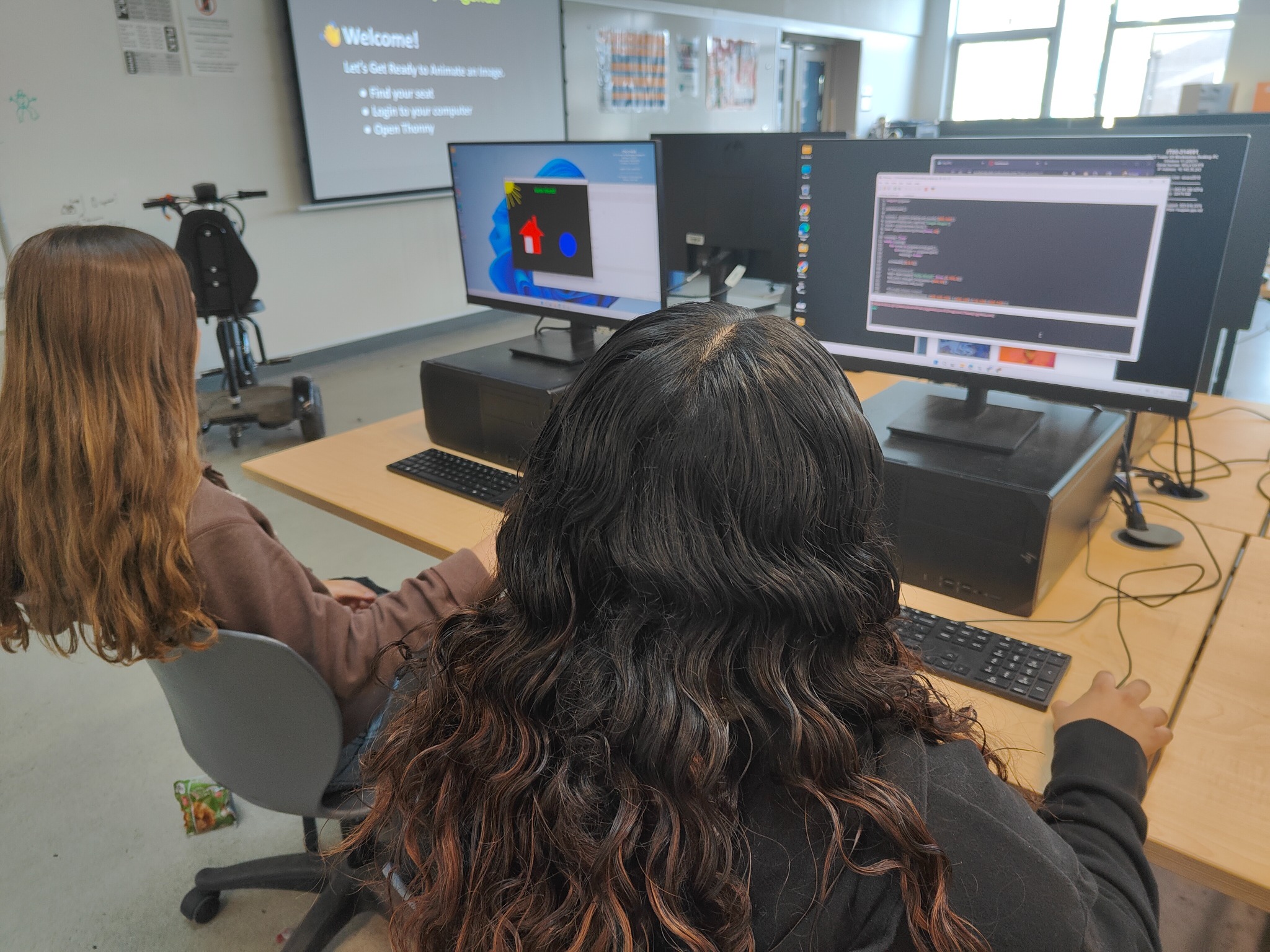 Students at work in Benson Computer Science class